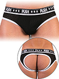 Push Underwear - Premium Mesh Hole Brief - Schwarz/Wei