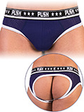 Push Underwear - Premium Mesh Hole Brief - Navy/Wei