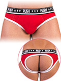 Push Underwear - Premium Mesh Hole Brief - Rot/Wei